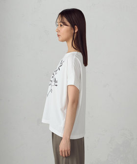 水彩タッチインクジェット箔スタッズ付きTシャツ（12-90TK04