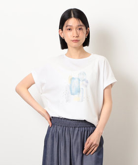 スタッズ 箔ライン付き プリントTシャツ（12-90TK05-205