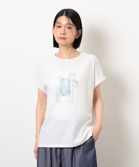 スタッズ 箔ライン付き プリントTシャツ（12-90TK05-205