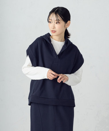 【セットアイテム】 裏毛フーディベスト+ロンT / セットアップ対応