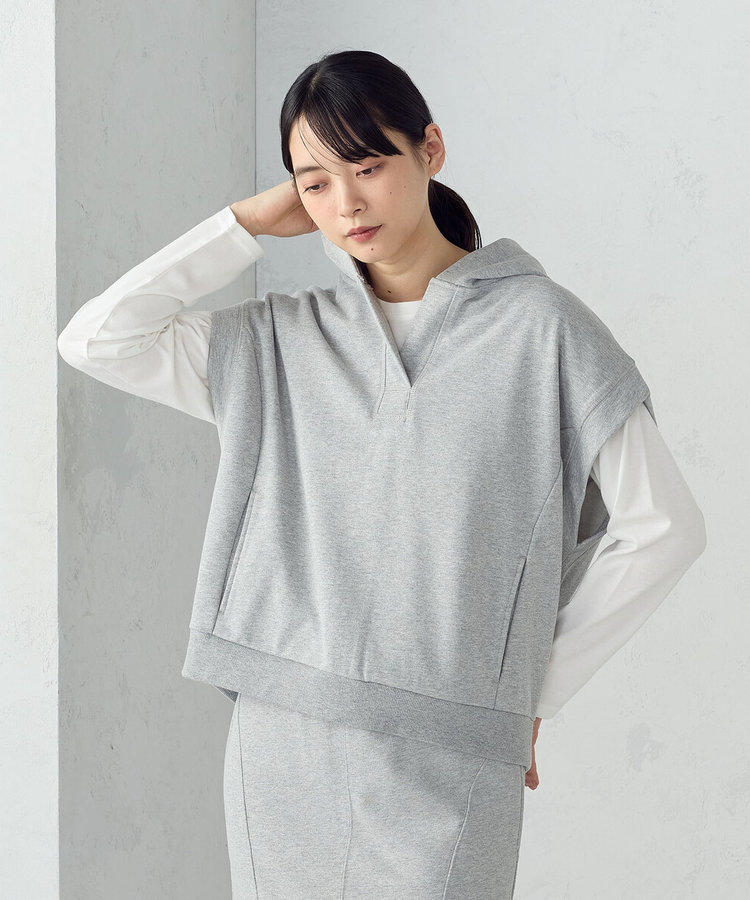 【セットアイテム】 裏毛フーディベスト+ロンT / セットアップ対応