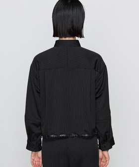 ブライトリーセットアップ】サテンストライプ シャツジャケット（15