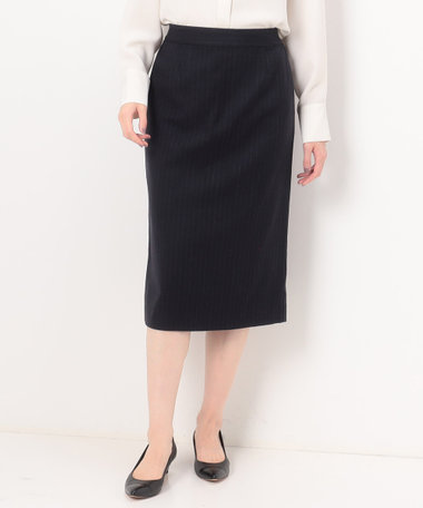 セットアップ対応】ウールストライプ スカート（15-06FE05-203