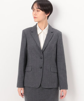 セットアップ対応】ウールストライプ シングルジャケット（15-06GE11
