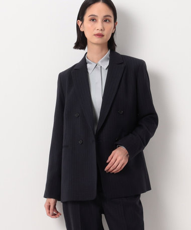 セットアップ対応】ウールストライプ ダブルジャケット（15-06GE12-203）｜COMME CA（コムサ）｜COMME  CA（コムサ）｜WOMEN（ウィメン）｜公式通販｜ファイブフォックス オンラインストア（FIVE FOXes ONLINE STORE）