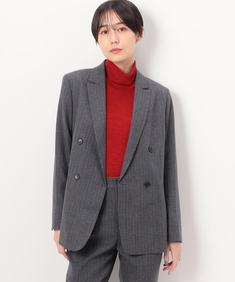 セットアップ対応】ウールストライプ ダブルジャケット（15-06GE12-203）｜COMME CA（コムサ）｜COMME CA（コムサ）｜WOMEN（ウィメン）｜公式通販｜ファイブフォックス  オンラインストア（FIVE FOXes ONLINE STORE）