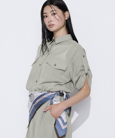 【Oggi 7月号掲載 滝沢カレンさん着用商品】【セットアップ対応】【RE:撚】トリアセクールスラブ シャツ