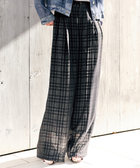 【セットアップ対応】接結チェック タックワイドパンツ