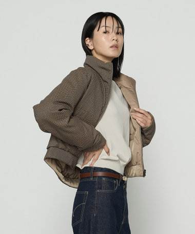 新品♡MONCADA ダブルフェイスレザーロングコート ラビット フォックス タフタノーカラーロングコート/洗える(ノーカラーコート) | MK