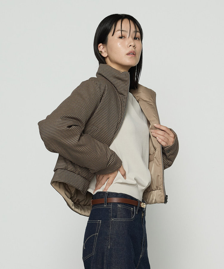 ドビーガンクラブチェック リバーシブルショートダウンブルゾン（15