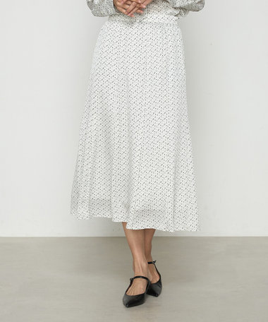 サテンワッシャーダイヤ小紋柄 スカート