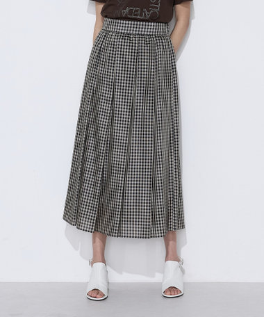 先染めシアーチェック タックスカート