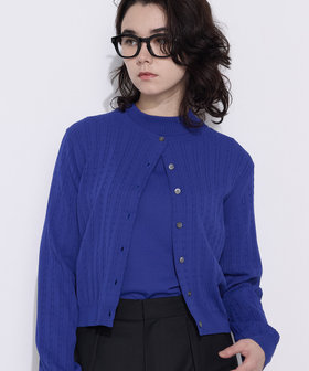 コットンダルストレッチ ケーブルカーディガン（15-50IO02-206