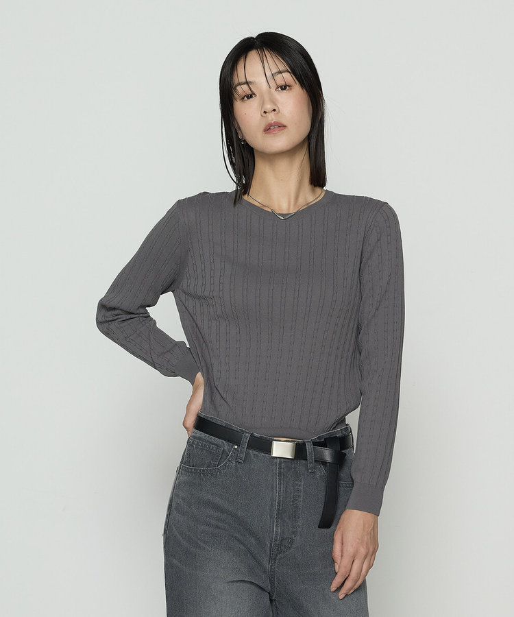 コットンダルストレッチ ケーブルプルオーバー（15-52IM06-205