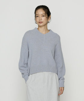 和紙ブークレー Vネックプルオーバー