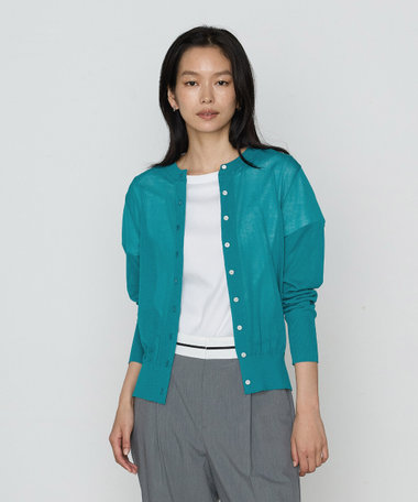 綿アセテート カーディガン