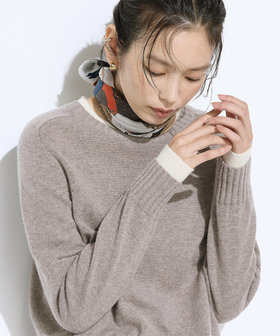 カシミヤ混ウール バイカラーニット（15-56IM13-205）｜コムサ（COMME