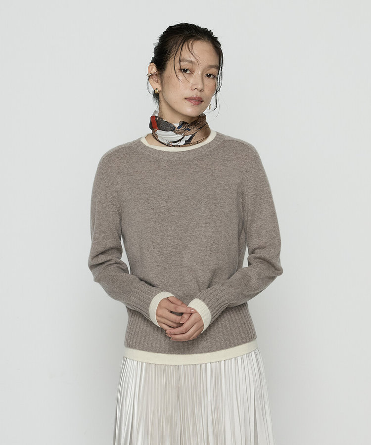 カシミヤ混ウール バイカラーニット（15-56IM13-205）｜コムサ（COMME