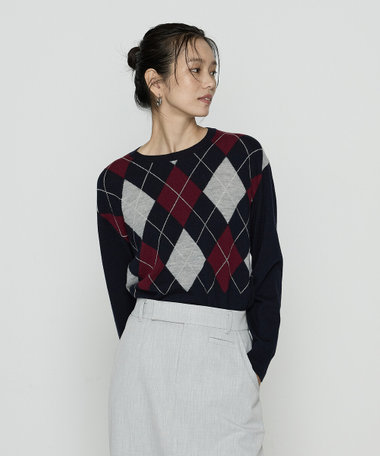 アーガイルニット プルオーバー