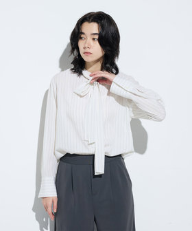 リヨセルストライプ ボウタイブラウス（15-72HM12-205）｜コムサ