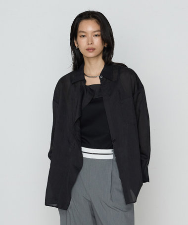 シアーキュプラシルク シャツ