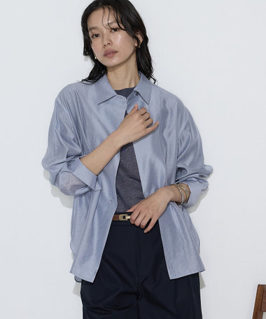 シアーキュプラシルク シャツ