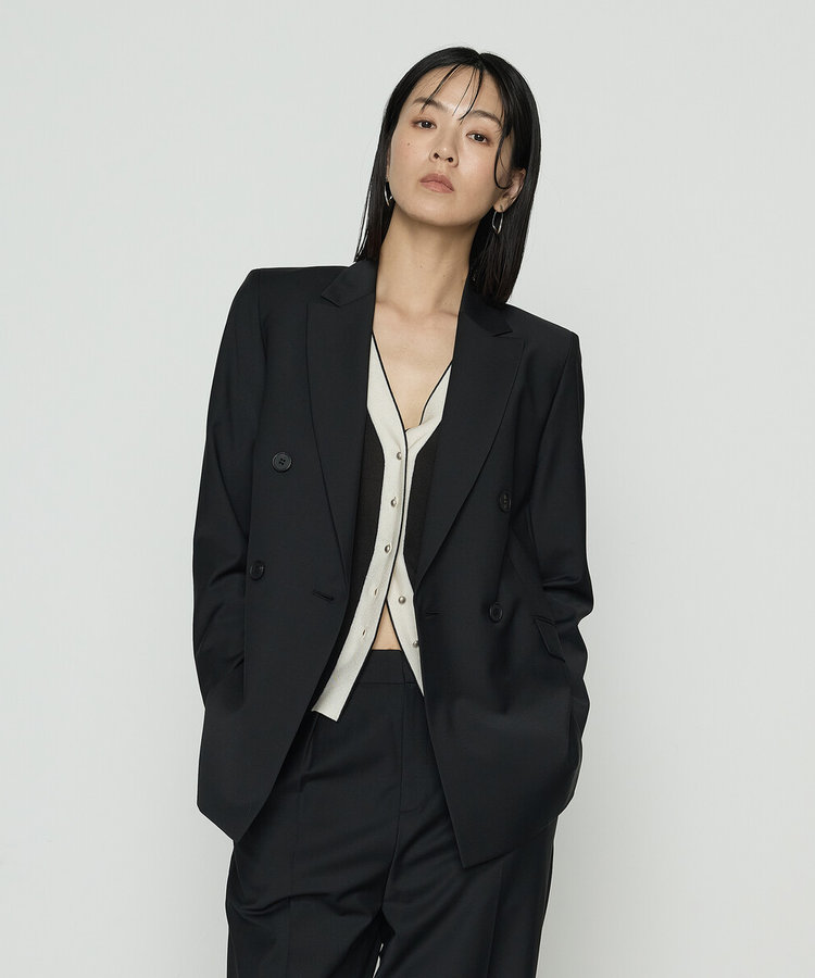 ICB ストライプ セットアップ パンツスーツ 11号 ネイビー Oggi掲載