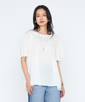 シルキーポプリン ペプラムブラウス