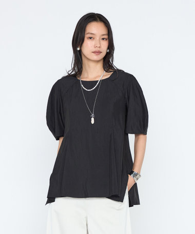 シルキーポプリン ペプラムブラウス