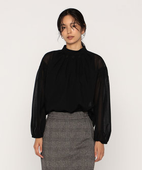 ウールボイル スタンドカラ―タックブラウス（18-07HM05-205）｜メゾン