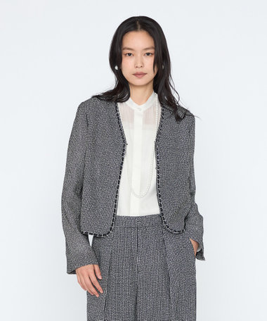 カラミツイード ノーカラージャケット