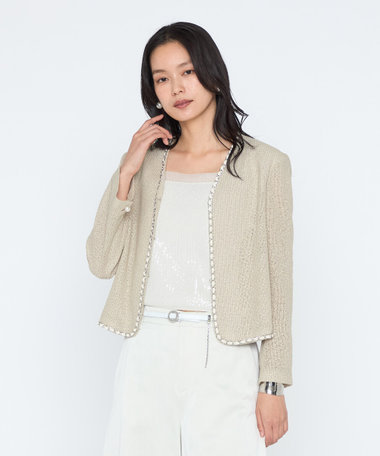 カラミツイード ノーカラージャケット