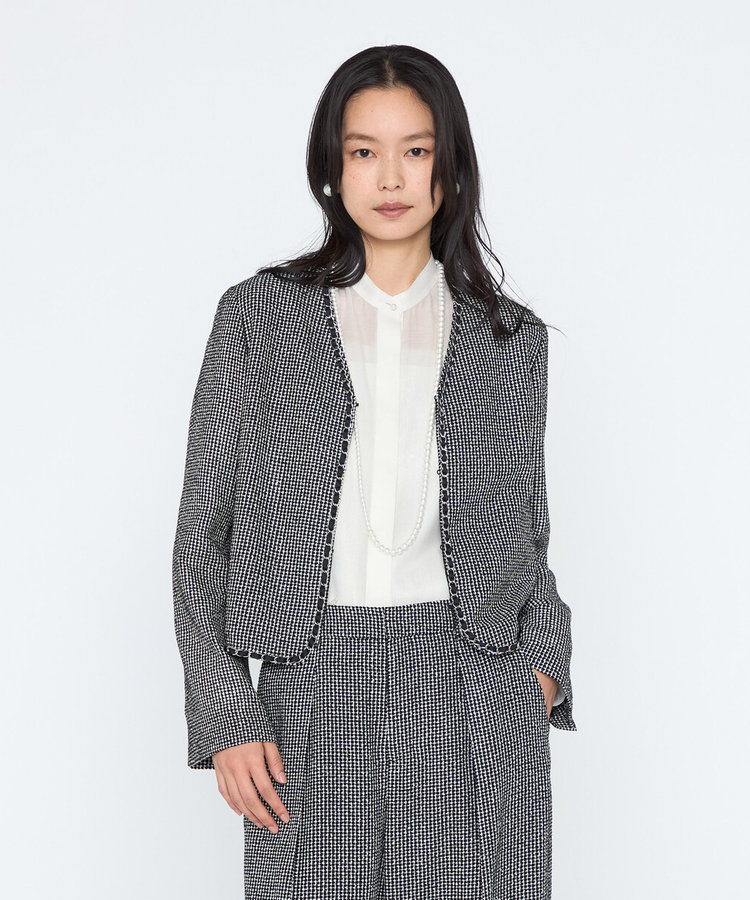 カラミツイード ノーカラージャケット