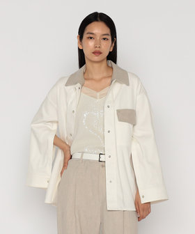 中空ストレッチデニム カバーオールジャケット