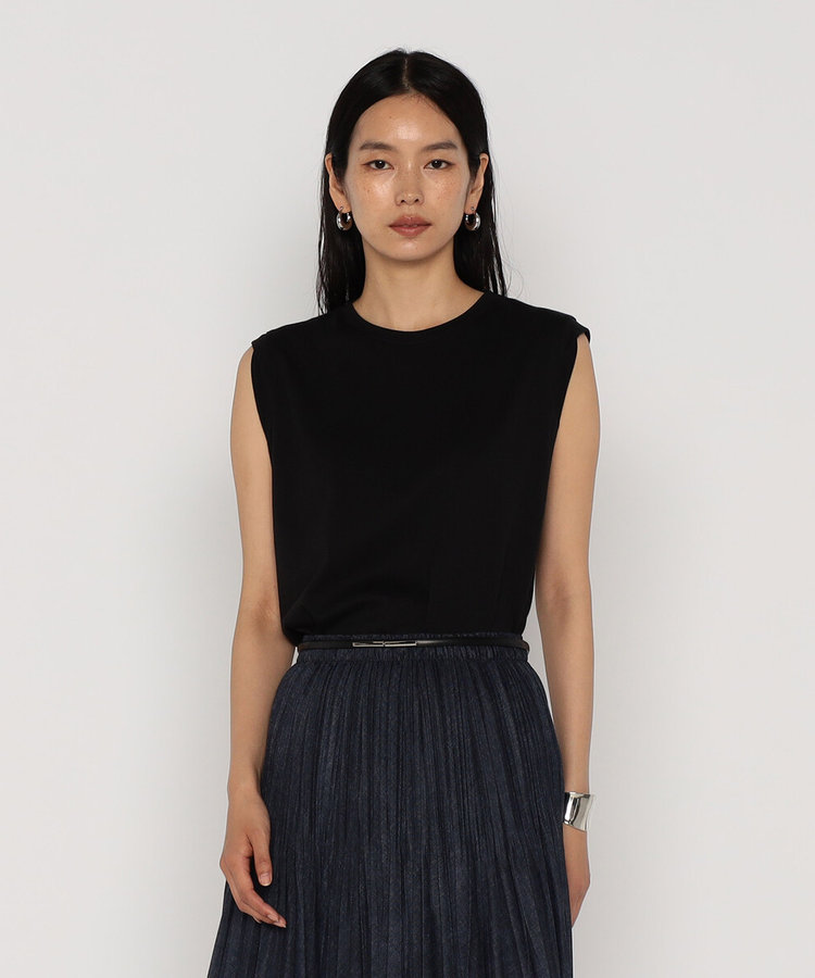 60/-スビン リサイクルオーガニックスムース　ねじりスリーブTシャツ