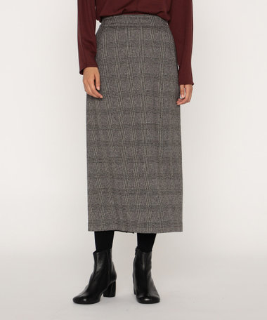 グレンチェックジャカードジャージー タイトスカート