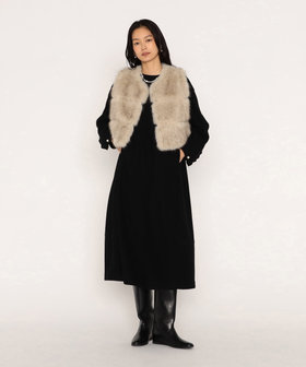 フェイクファー ショートジレ（18-14VM02-205）｜（Maison Platinum