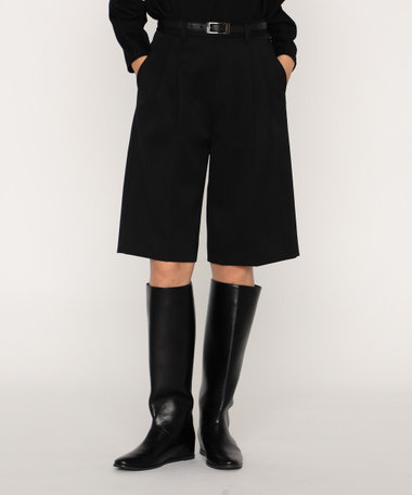 高密度 梳毛ウールギャバ フィールドハーフパンツ