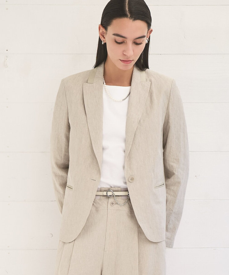 高密度リネンストレッチ トランスフォルメジャケット