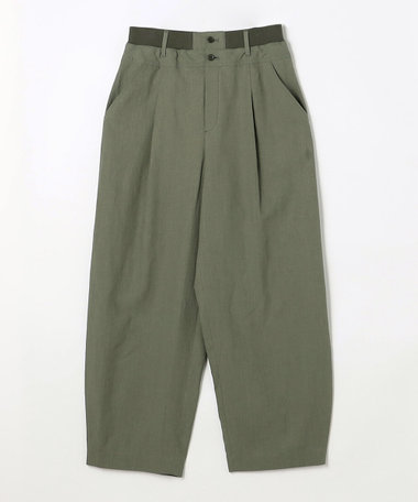高密度リネンストレッチ バレルパンツ