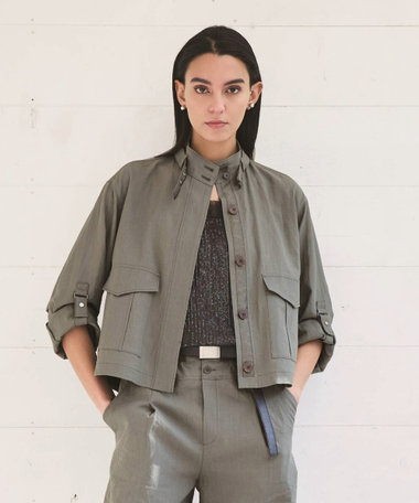 高密度リネンストレッチ フィールドジャケット