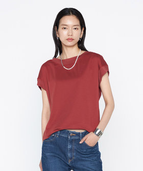 スビンプラチナムスムース ボートネックTシャツ（18-20EO05-206