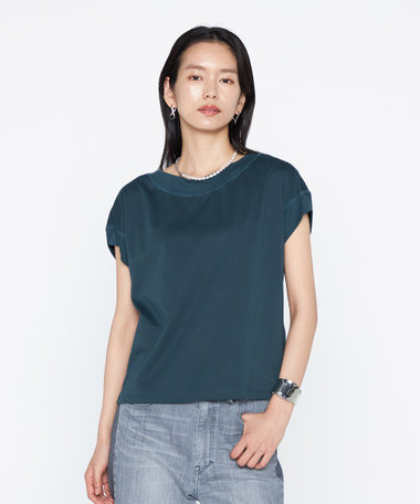 スビンプラチナムスムース ボートネックTシャツ