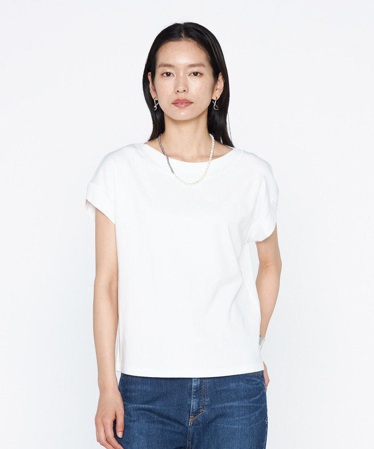 スビンプラチナムスムース ボートネックTシャツ