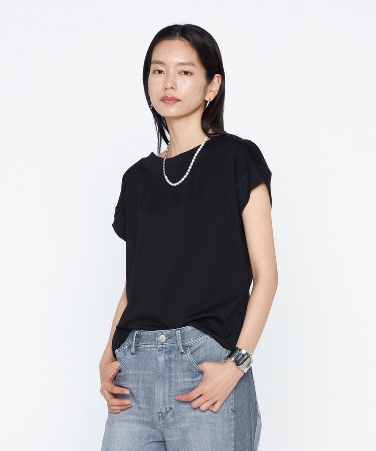 スビンプラチナムスムース ボートネックTシャツ（18-20EO05-206