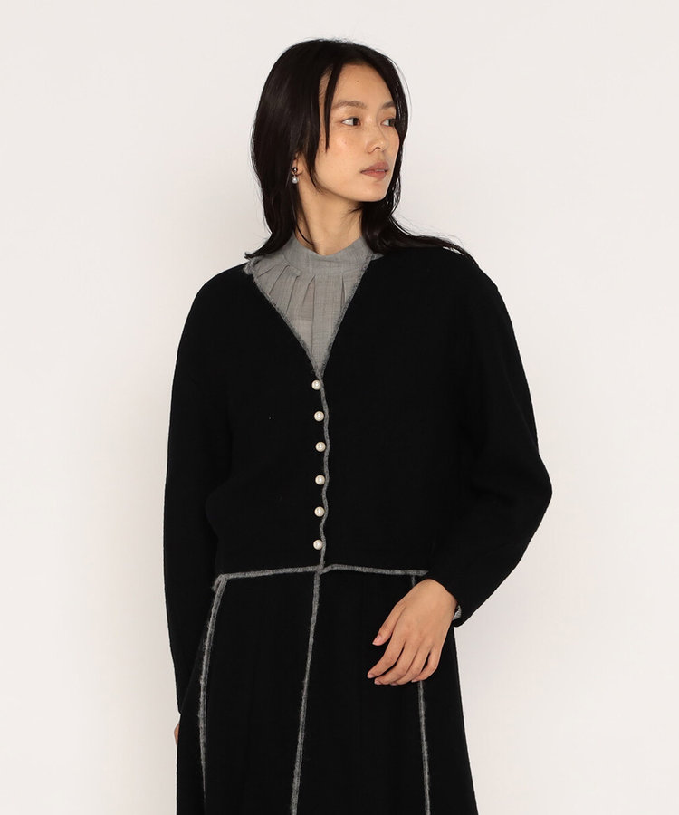 ARMANI COLLEZIONI ブラック ロングカーディガン コート ニット カーディガン ショールカラーニットコーディガン レディース