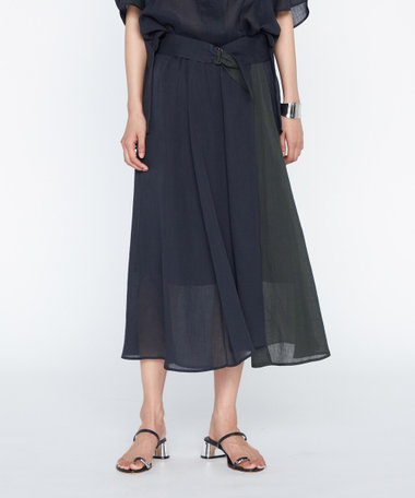 【セットアップ対応】ラミーちりめん アシンメトリーヘムスカート