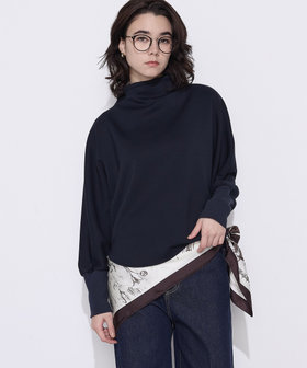 ソフトストレッチダンボールニット ボトルネックプルオーバー（21