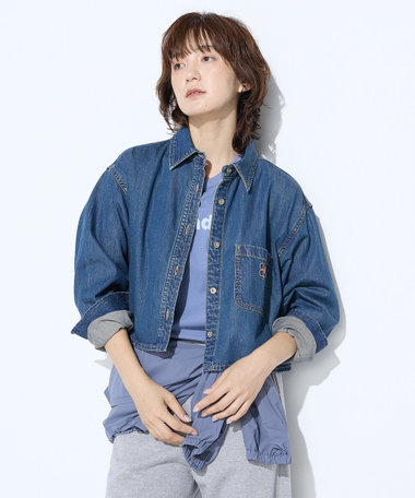 7.5ozデニム クロップドシャツ