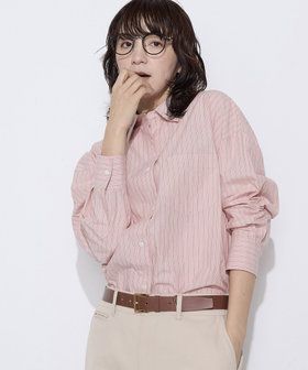 オーガニックワッシャーストライプ シャツ